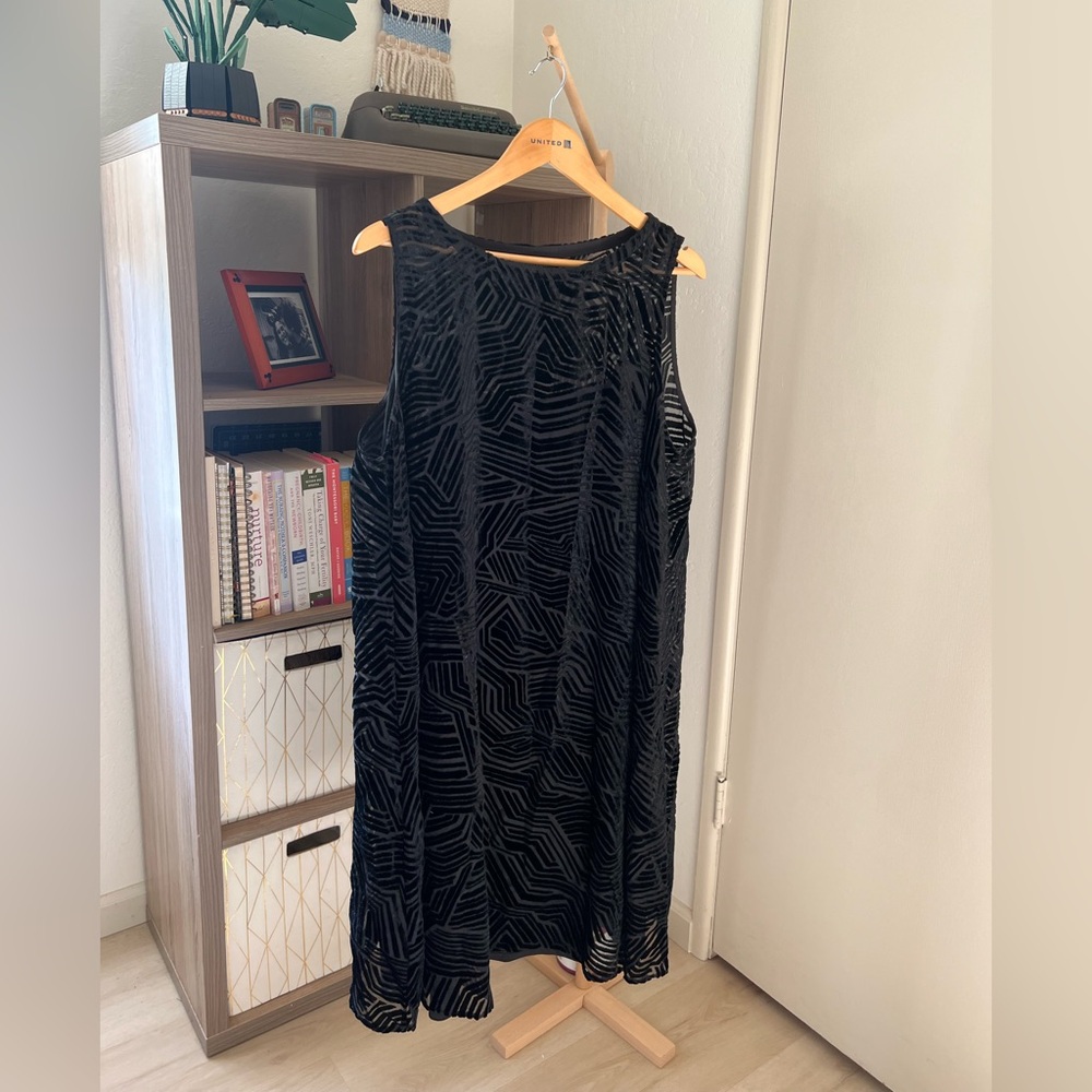 Alfani Black and Gray Patterned Maxi Dress